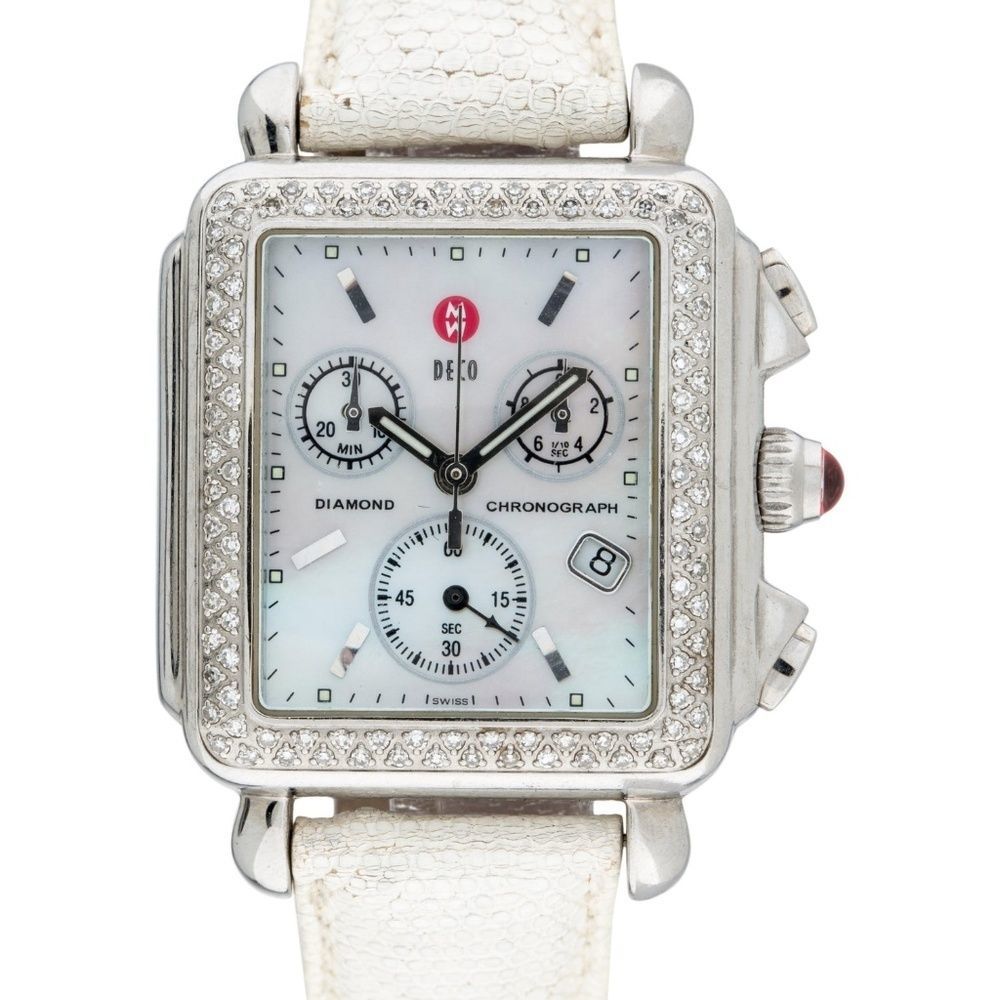 Michele Fantaci Diamond Deco Watch w/ extra straps